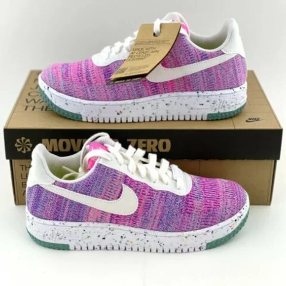 NEW Nike Air Force 1 Crater Flyknit Pink Purple Women's Sneakers Shoes - Picture 4 of 13